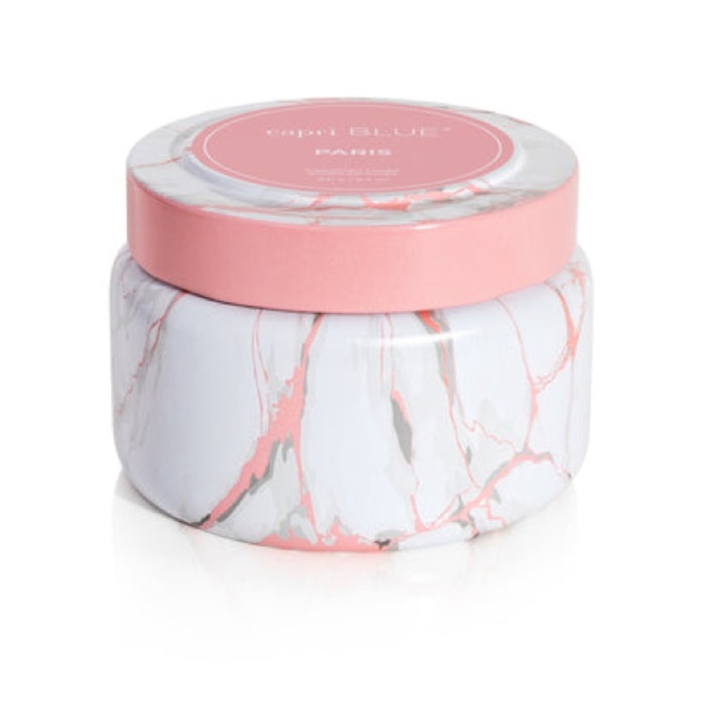 NWT Paris Modern Marble Printed Travel Tin Candle
